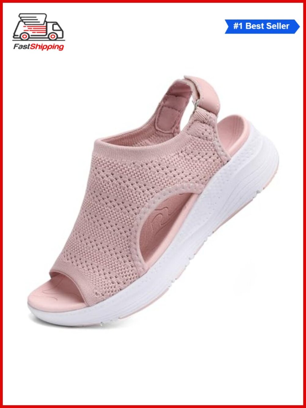 Women's Arch Support Orthotic Walking Sandals Open Toe Adjustable Ankle Strap